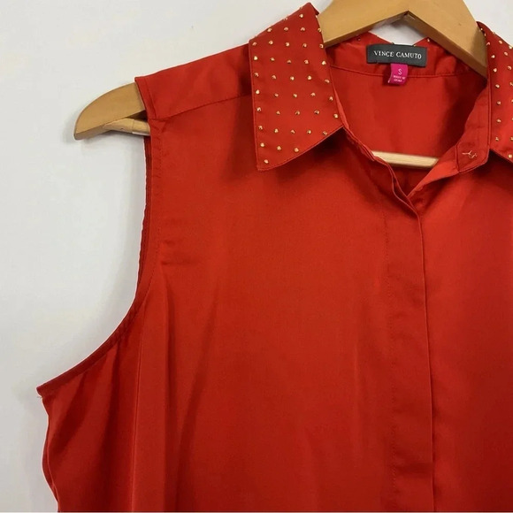 Vince Camuto Studded Collar Sleeveless Top Size Small - Picture 2 of 7